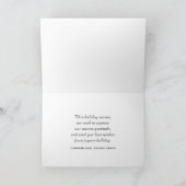 赤いモダンクリスマスオーナメントと緑の松 シーズンカード (内部)