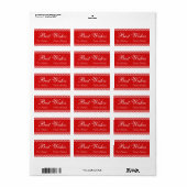 赤いモダンクリスマスストライプギフトラベルシール ラベル (フルシート)