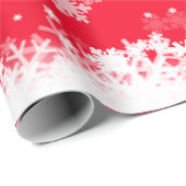 赤いモダンクリスマスツリーの雪 ラッピングペーパー (ロールコーナー)