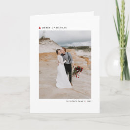 赤いモダンクリスマスツリーメリークリスマスフォト シーズンカード