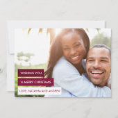 赤いモダンクリスマスフォトカード シーズンカード (正面)