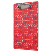 赤いモダンクリスマスホリデーのスノーフレーク・パターン クリップボード (左)