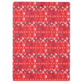 赤いモダンクリスマスホリデーのスノーフレーク・パターン クリップボード (裏面)