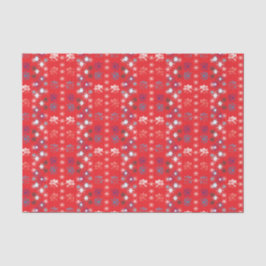 赤いモダンクリスマスホリデーのスノーフレーク・パターン 薄葉紙