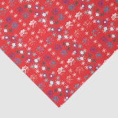 赤いモダンクリスマスホリデーのスノーフレーク・パターン 薄葉紙 (詳細)