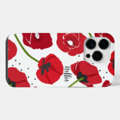赤いモダンケシの花 iPhoneケース (裏面横)