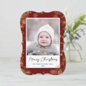 赤いモダンスクリプエレガントトの雪片《写真》ぼけ味オーバーレイ シーズンカード (スタンド正面)