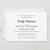 赤いモダンスクリプエレガントト写真の卒業 案内状 (裏面)