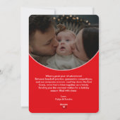 赤いモダンスクリプトのハッピーホリデーズ写真カード シーズンカード (裏面)