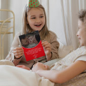 赤いモダンスクリプトのハッピーホリデーズ写真カード シーズンカード