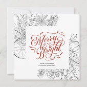 赤いモダンスクリプトパインボーミニマルフローラ シーズンカード (正面)