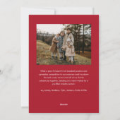 赤いモダンスクリプトメリークリスマスアーチ2写真 シーズンカード (裏面)