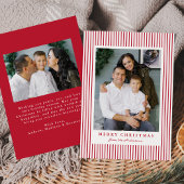 赤いモダンストライプクリスマス2写真 シーズンカード
