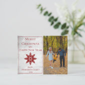 赤いモダンスノーフレーク写真 シーズンカード (スタンド正面)