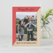 赤いモダンスント新年の写真フラットカード シーズンカード (スタンド正面)