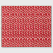 赤いモダンツリー小さなパターン陽気なクリスマス ラッピングペーパー (フラット)