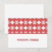 赤いモダンデコの表の番号はがき ポストカード (正面/裏面)