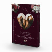 赤いモダンハートの形の贈り物 フォトブロック (右)