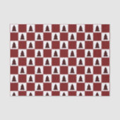 赤いモダンバッファローのプレイドクリスマスツリーパターン 薄葉紙 (正面)