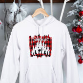 赤いモダンバッファローの格子柄かわいいクリスマスツリー パーカ