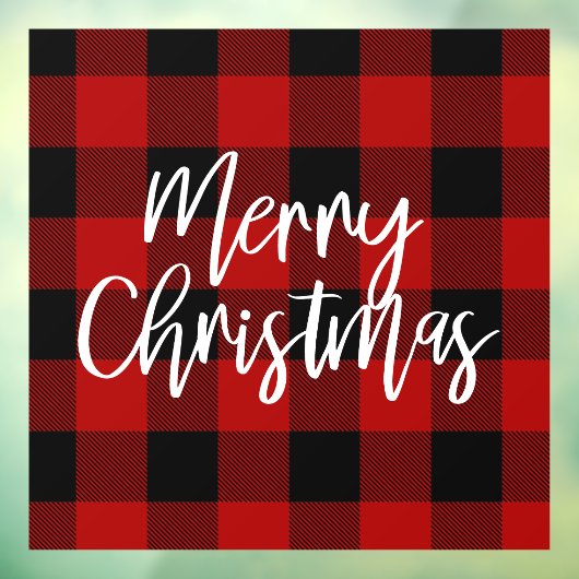 赤いモダンバッファローはメリークリスマスを祈る ウィンドウサイン (シート3)