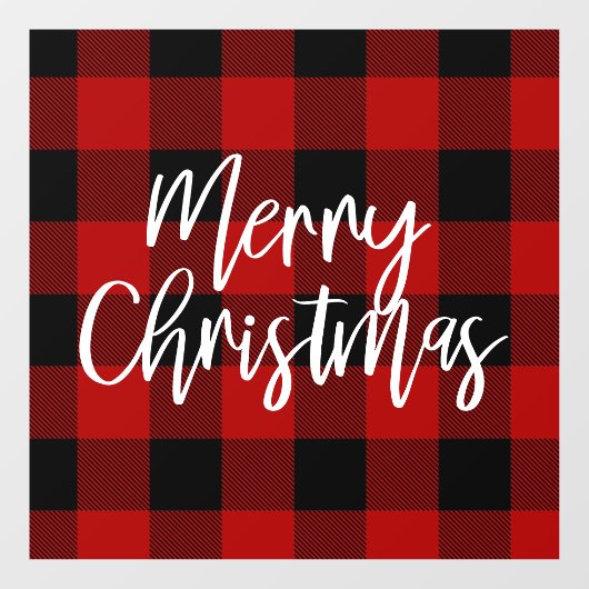 赤いモダンバッファローはメリークリスマスを祈る ウィンドウサイン (シート)