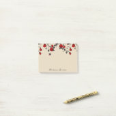 赤いモダンバラとスクリプト名 ポストイット (デスク上)