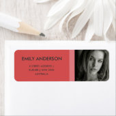 赤いモダンピはっきりしたンクの個人の写真アドレス ラベル (インサイチュ)