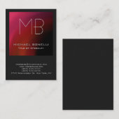 赤いモダンピンク色のグレーの名刺 名刺 (正面/裏面)