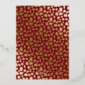 赤いモダンフォトハッピー新年の金ゴールド 箔シーズンカード (裏面)