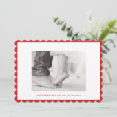 赤いモダンフレームあいさつカラーフォトフレーム シーズンカード (スタンド正面)