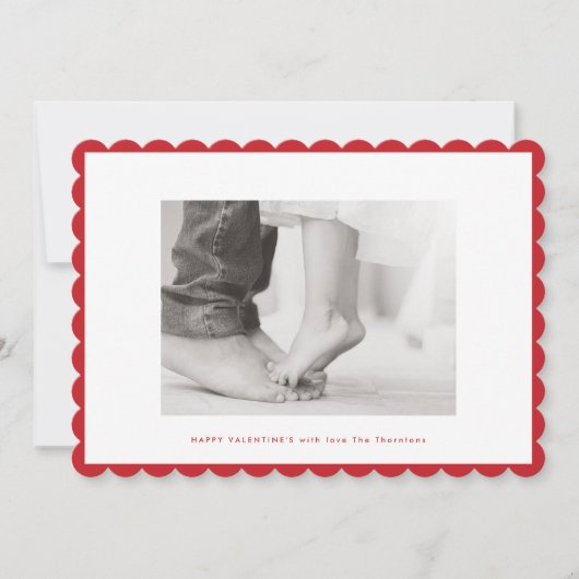 赤いモダンフレームあいさつカラーフォトフレーム シーズンカード (正面)