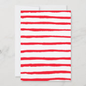 赤いモダンブラシスクリプト写真の卒業 案内状 (裏面)