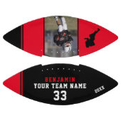 赤いモダンプレイヤー番号チームの写真 アメリカンフットボール (パネル)