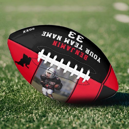 赤いモダンプレイヤー番号チームの写真 アメリカンフットボール