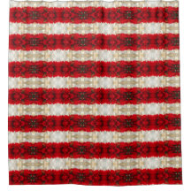 赤いモダンポインセチアとホワイトライトのストライプ