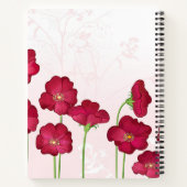 赤いモダンポピー柄ファミリーレシピ本 ノートブック (裏面)