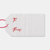 赤いモダンメリークリスマススクリプトの写真 ギフトタグ (裏面横)