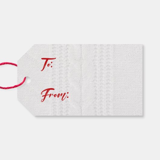 赤いモダンメリークリスマススクリプトの写真 ギフトタグ (裏面横)
