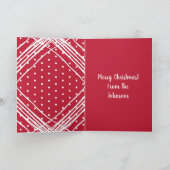 赤いモダンメリークリスマス |ファミリ名を追加 シーズンカード (内部)