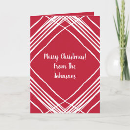 赤いモダンメリークリスマス |ファミリ名を追加 シーズンカード