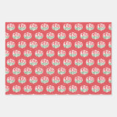 赤いモダンメリークリスマス ラッピングペーパーシート (正面)