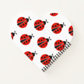 赤いモダンラディバグパーソナライズされた ノートブック (裏面)