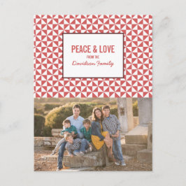 赤いモダン三角形の休日の写真はがき シーズンポストカード