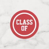 赤いモダン丸の写真卒業 コンフェッティ (スモール正面)