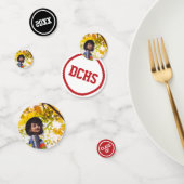 赤いモダン丸の写真卒業 コンフェッティ (グループ)