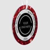 赤いモダン会社のロゴと名前 オーナメント (正面)