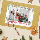 赤いモダン写真おもしろいの企業のクリスマスパーティー シーズンカード