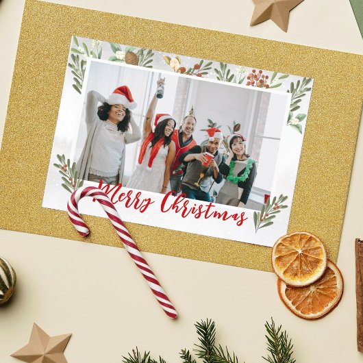 赤いモダン写真おもしろいの企業のクリスマスパーティー シーズンカード