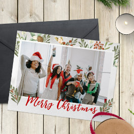 赤いモダン写真おもしろいの企業のクリスマスパーティー シーズンカード